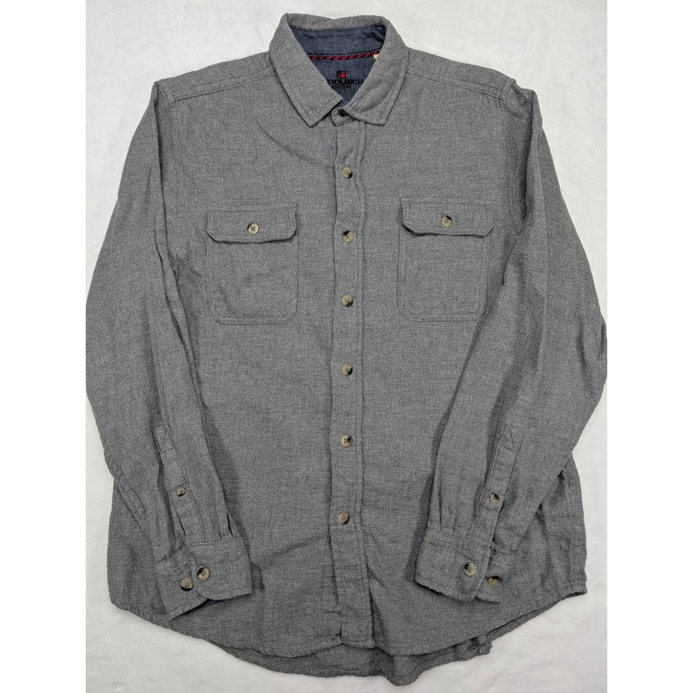 Woolrich Long Sleeve Button Down Shirt Gray Heathered Cotton Men's M - Picture 4 of 8